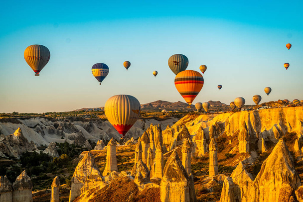 The Beautiful view from hot air balloons in Cappadocia - Zdjęcie, obraz