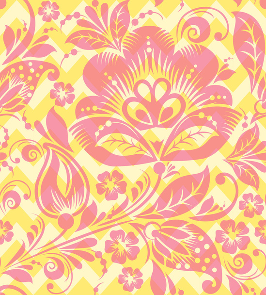 Vector Seamless chevron floral Background - Vektor, kép