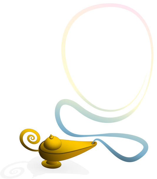 Lámpara mágica anillo de humo
 - Vector, imagen