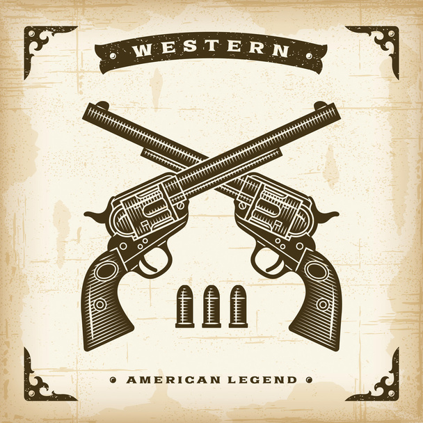 Vintage Western Revolvers - Vector, Image