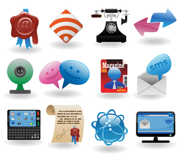 Communication icons set - Vector, Image