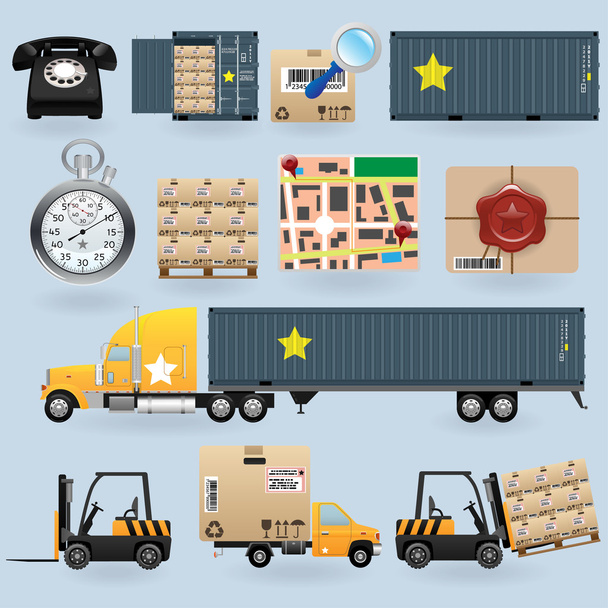 Delivery icons set - Vector, Image