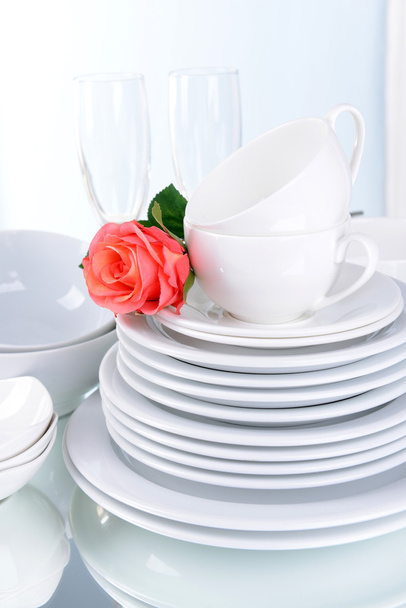 Set of white dishes - Foto, Bild