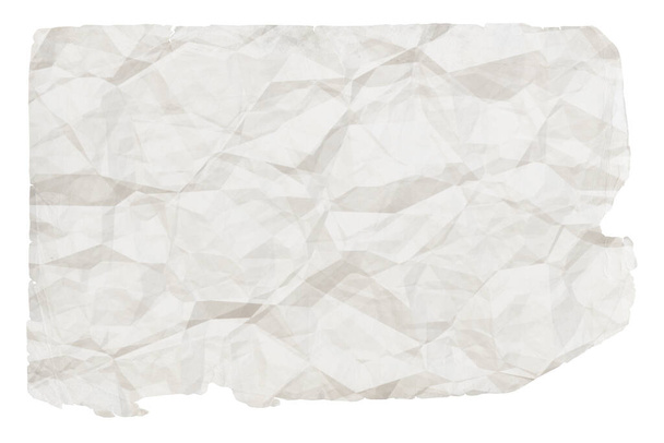 Telif alanı beyaz arkaplanda izole edilmiş eski buruşuk kağıt - Fotoğraf, Görsel