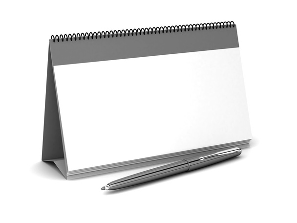 Blank calendar and pen - Foto, afbeelding