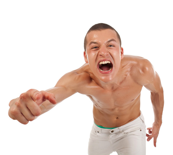 сердитый мужчина кричит
 - Фото, изображение
