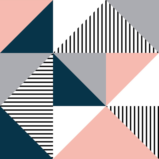 Ilustração de design geométrico colorido em estilo escandinavo com cores cinza, rosa, azul marinho, branco e preto - Foto, Imagem