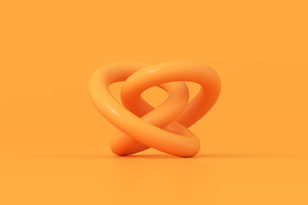 Ilustración de la representación abstracta 3d, fondo naranja. - Foto, imagen