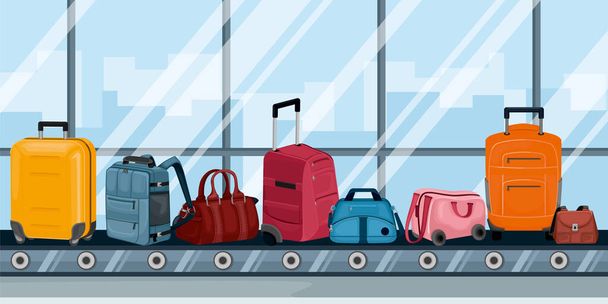 Airport Conveyor With Luggage - Vector, Image