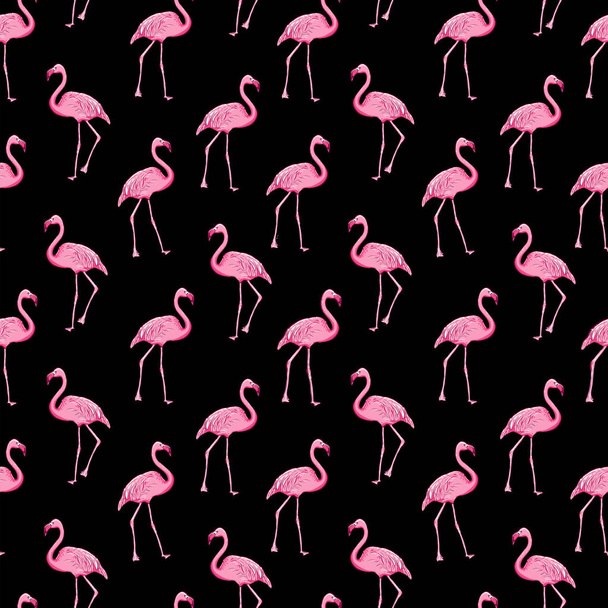 Fundo padrão sem costura com flamingo rosa, vetor EPS 10. - Vetor, Imagem