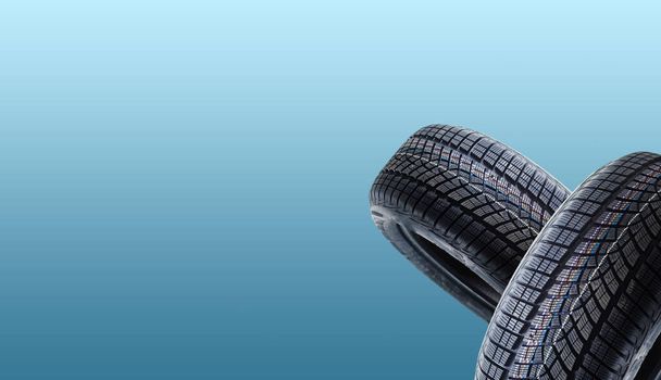 tires on a colored background - Photo, Image