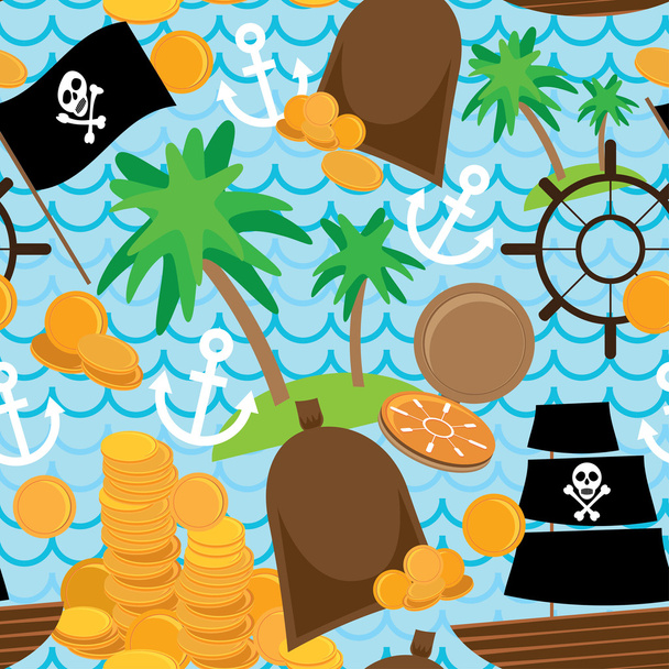 Pirate island background - Wektor, obraz