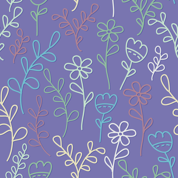 flowers and branches pattern - Vektor, Bild
