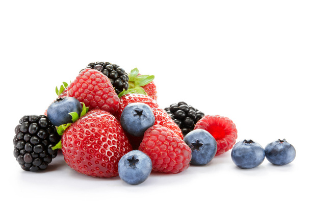 Big Pile of Fresh Berries on White Background - Фото, зображення
