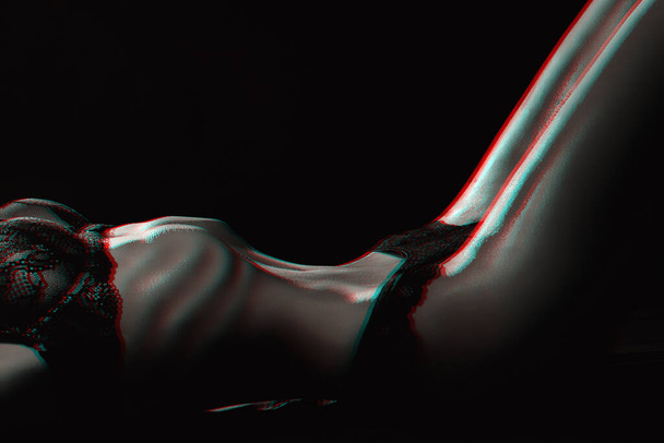 Sottile corpo femminile sottile in biancheria intima. Figura sexy di una ragazza - Foto, immagini