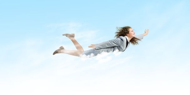 Flying businesswoman - Photo, Image