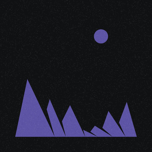 Geometric Mountains silhouette landscape art poster, vector illustration - Vetor, Imagem