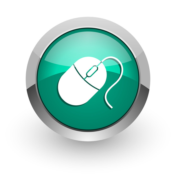 mouse green glossy web icon - Photo, Image