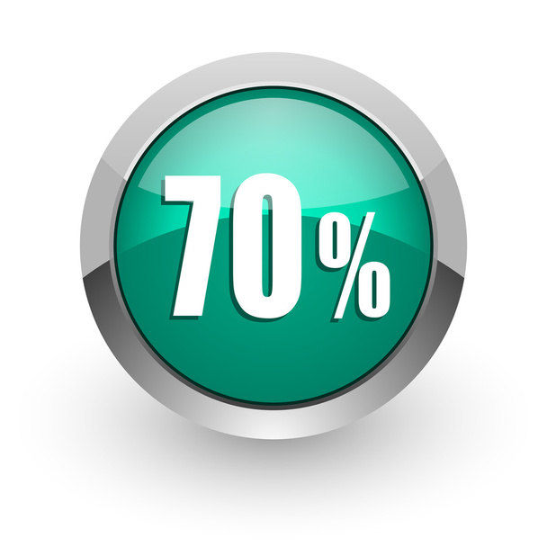 70 percent green glossy web icon - Foto, Bild