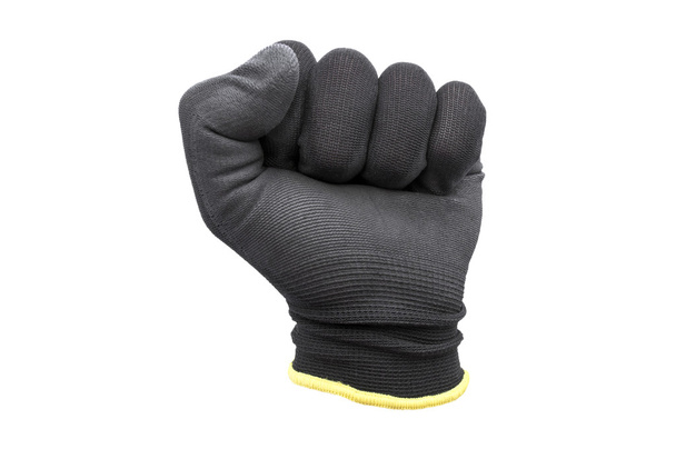 Черные рабочие перчатки изолированы
 - Фото, изображение
