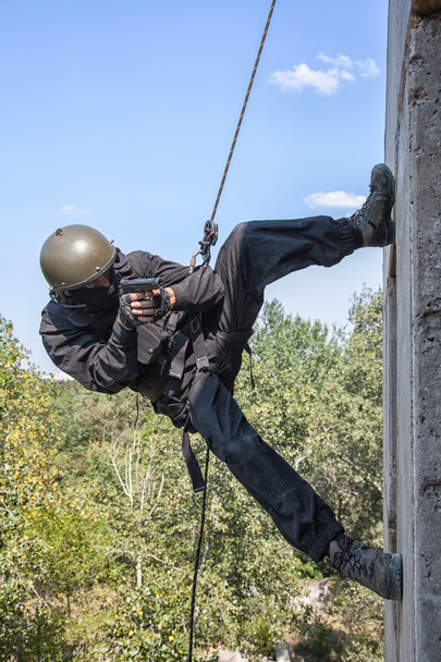 tactical rappeling - Photo, Image