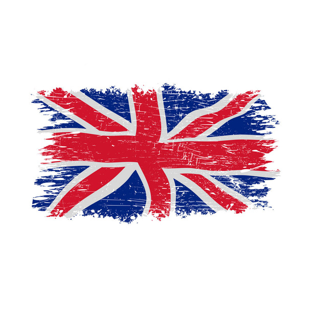 UK flag in grunge style - Vector, Image