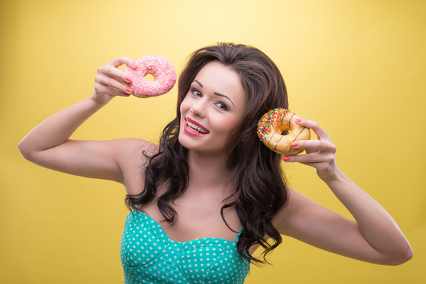 Sexy woman with sweets - Fotoğraf, Görsel