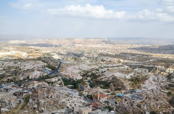 Kaupunki Uchisar korkeimmasta rakennuksesta Cappadocia Castle Rock, Turkki - Valokuva, kuva