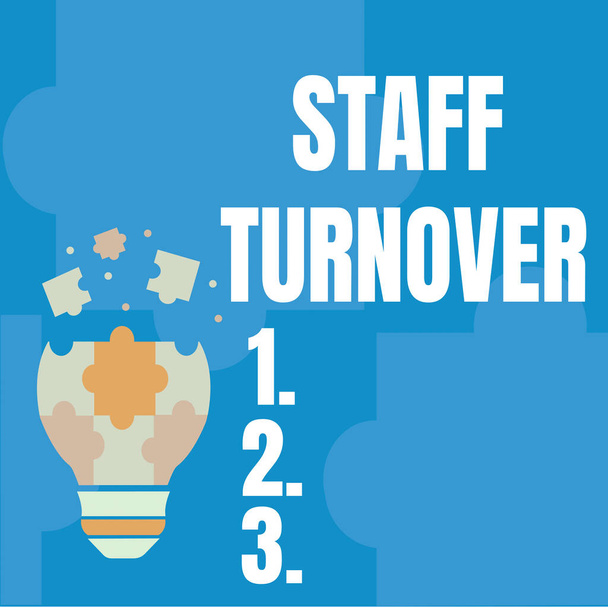Conceptual display Staff Turnover. Business concept The percentage of workers that replaced by new employees Abstract Brainstorming Problem And Solution, Careful Thinking Concept - Photo, Image