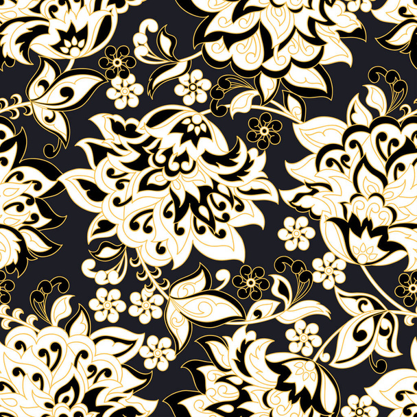 vintage pattern with beautiful flowers. floral vector background - Vector, Image