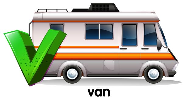 A letter V for van - Vector, Image