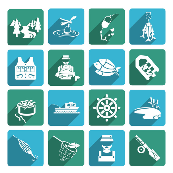 Conjunto de iconos de pesca
 - Vector, Imagen