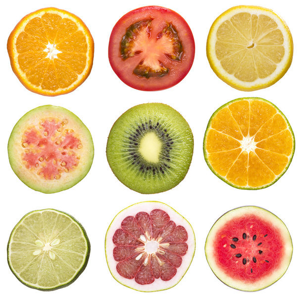 set of sliced fruit - Фото, изображение