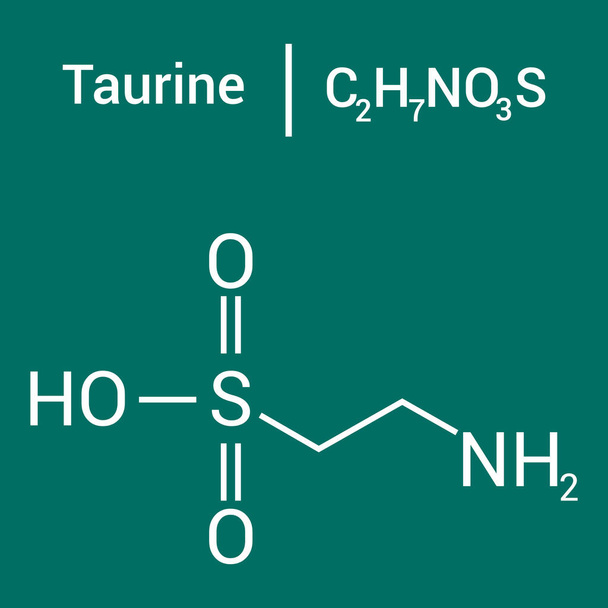 タウリンの化学構造(C2H7NO3S)) - ベクター画像