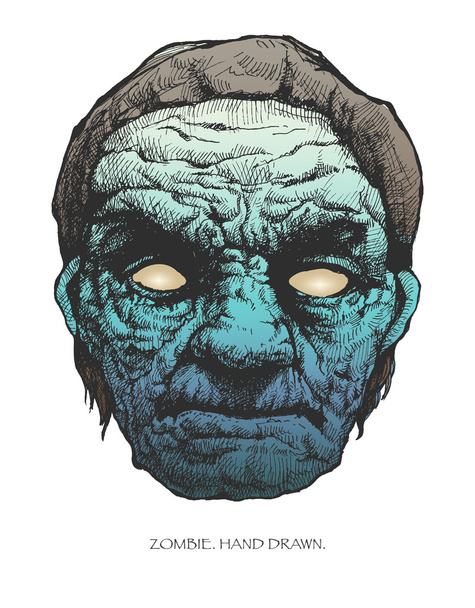 Голова зомбі. намальована рука. векторні eps8
 - Вектор, зображення