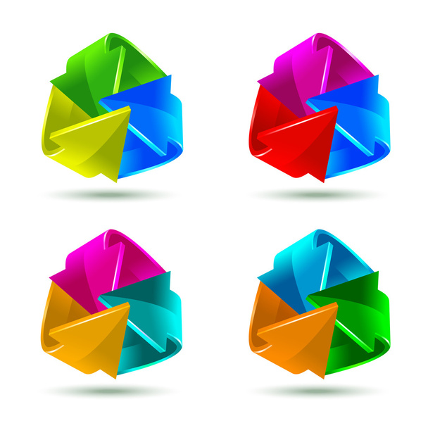 Set of colorful arrows icons - Vector, Imagen