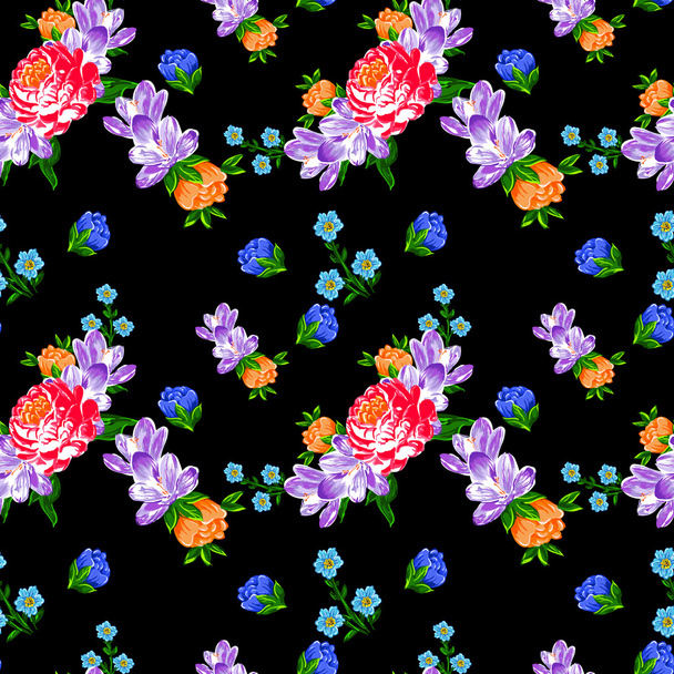 Art flower multicolored pattern - Vetor, Imagem
