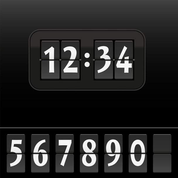 Цифровий циферблат годинник чорний
 - Вектор, зображення