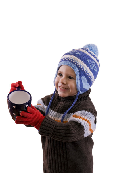 Boy whit cup - Foto, Imagem