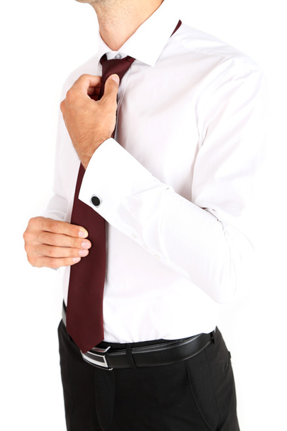 Kravat yapan erkek - Fotoğraf, Görsel