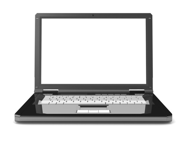 3D φορητό υπολογιστή. σημειωματάριο με μια κενή οθόνη - Φωτογραφία, εικόνα