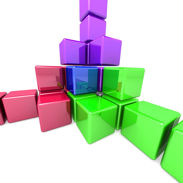 Colorful 3D Cubes - Foto, imagen