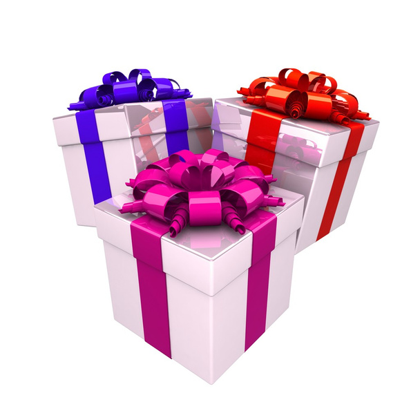 Gift boxes, with a colorful ribbon like a present. - Foto, afbeelding