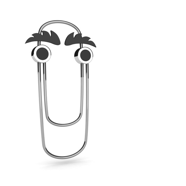 Paperclip Abstract face of the working man. - Фото, изображение
