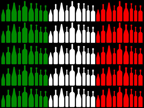 Wine Bottles Means Waving Flag And Brasserie - Photo, Image
