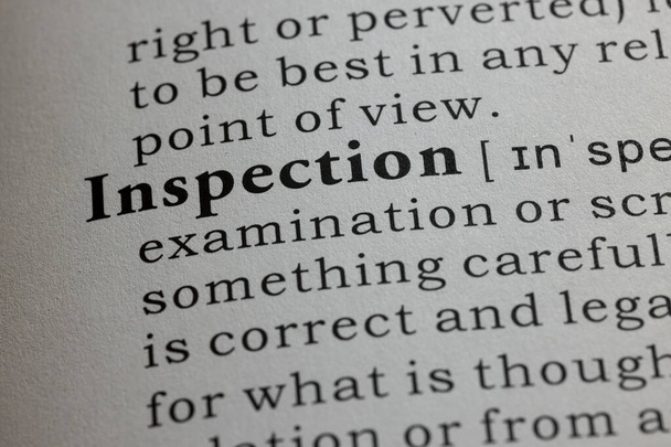 Fake Dictionary word, Dictionary definition of inspection - Photo, Image