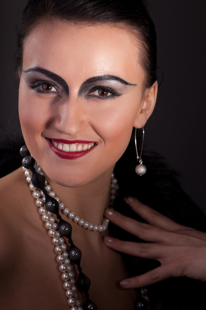 Woman smile in retro style make-up - Foto, Imagen