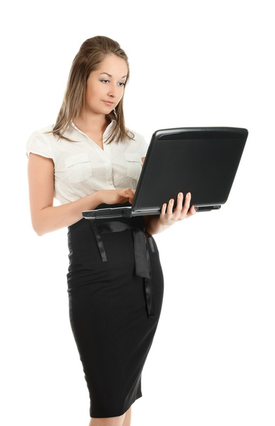 Young Businesswoman With Laptop - Foto, Imagen