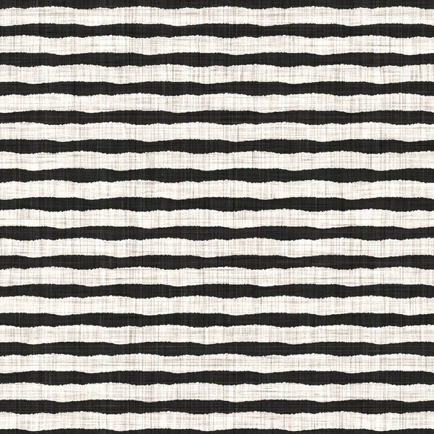 Seamless black white woven cloth stripe linen texture. Two tone monochrome pattern background. Modern textile weave effect. Masculine broken line repeat jpg print.  - Photo, Image