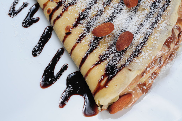 Crepes with chocolate syrup - Foto, Imagem